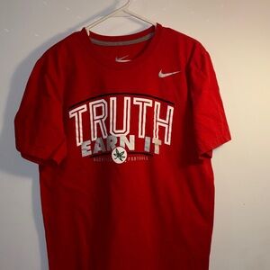 Nike Red Buckeyes 'Truth Earn It' Men's T-Shirt